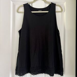LOFT Black Sleeveless Tank Top